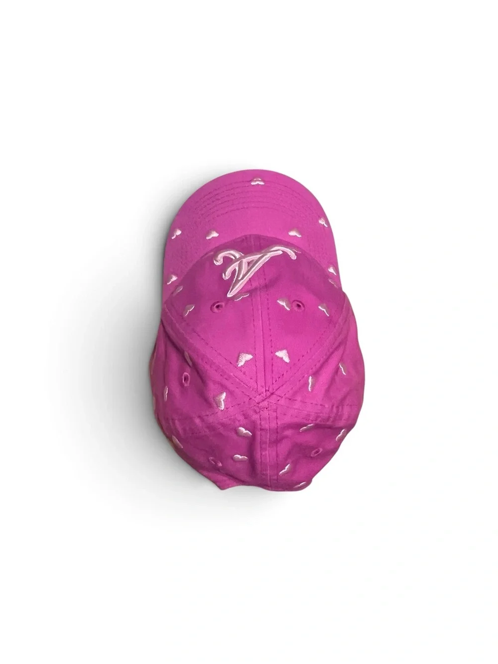New Era Pink Kids Baseball Cap with White Heart Details